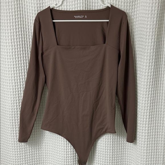 Abercrombie & Fitch Soft A&F Collection Long Sleeve Black Bodysuit Square Neck - Picture 1 of 8